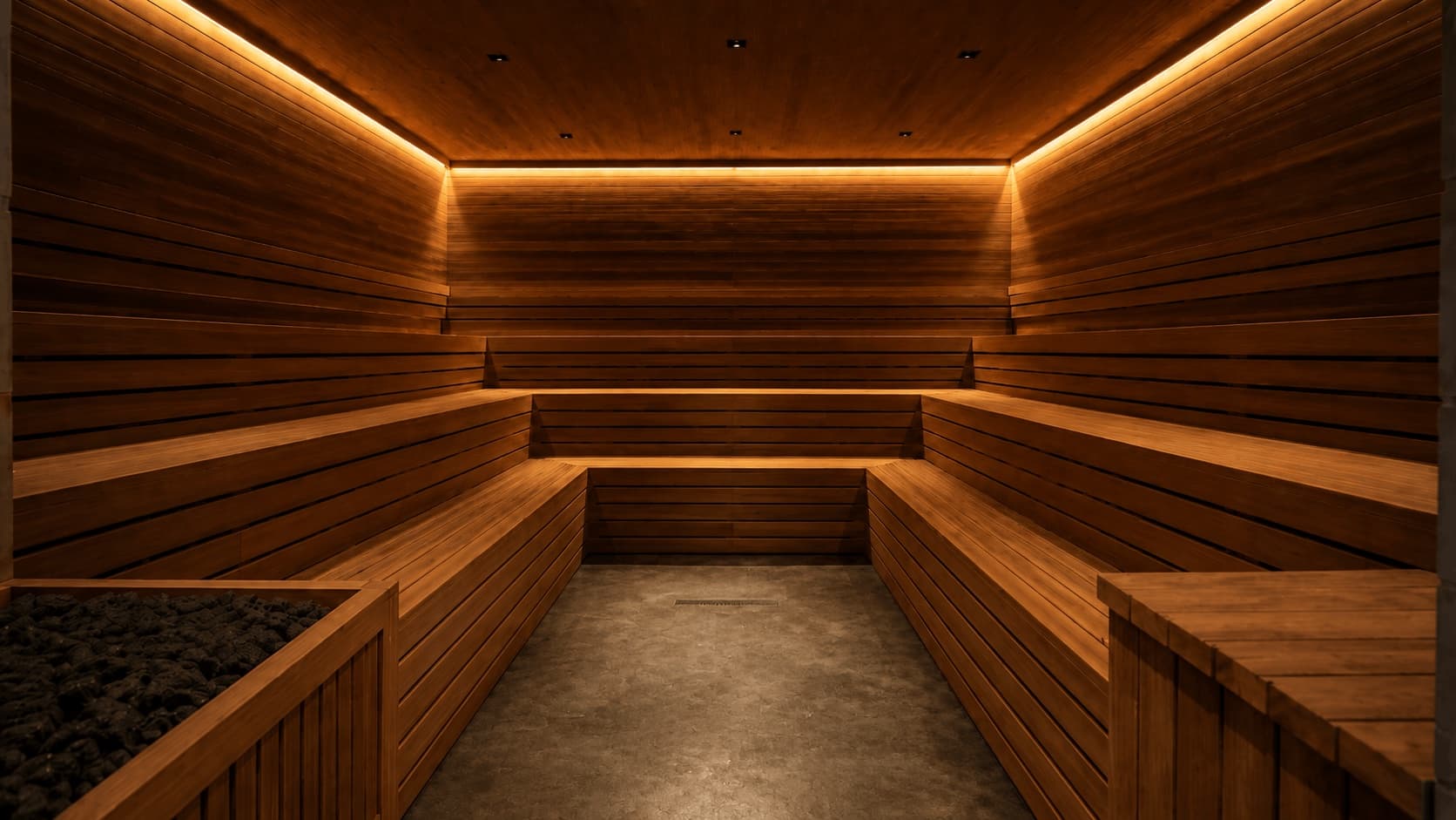 Rendering of the sauna room